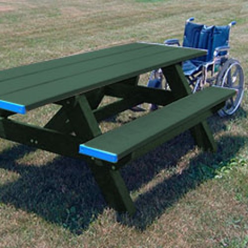 CAD Drawings Polly Products Standard Picnic Table ADA Compliant (ASM-SPT2HA)