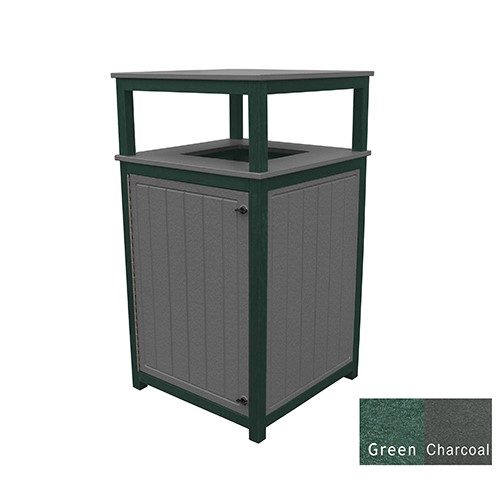 CAD Drawings Polly Products 32 Gallon Square Trash Receptacle - 2-tone (ASM-T32)