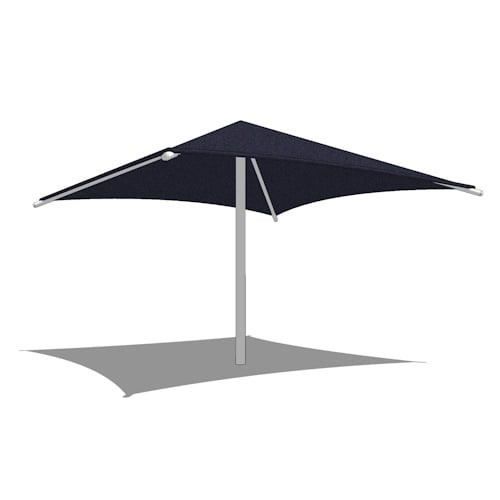 Single Post Pyramid Shade System - 16' x 16'