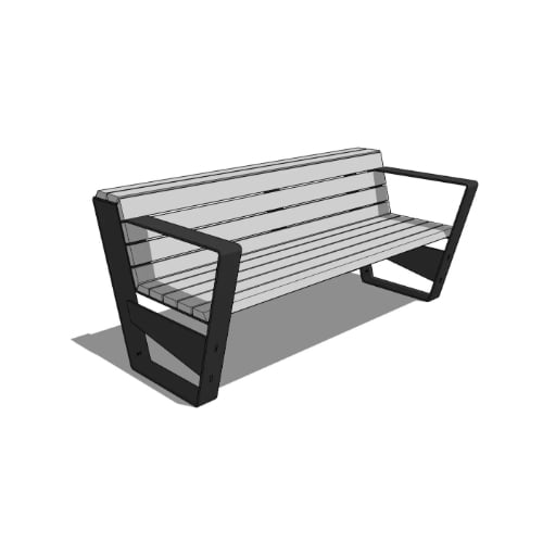 Cruiser Backed Bench w/ Armrest (CRU1A-G1)