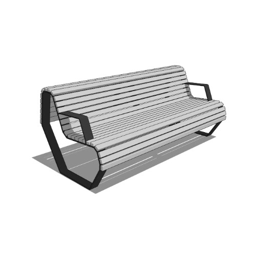 Dek Triple Backed Bench w/ Armrest (DEK1-2A-G1)