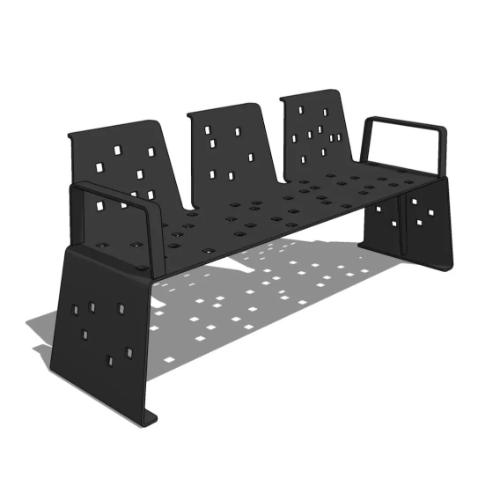 Sit 4 Seat Triple Backrest Bench w/ Armrest (SIT1-G6A)