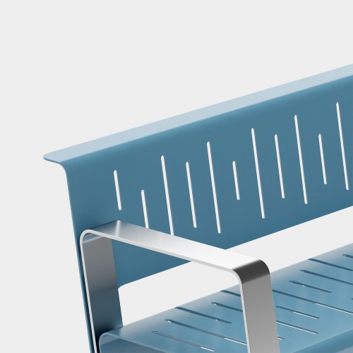 CAD Drawings BIM Models Green Theory™ Marina Metal Backed Bench