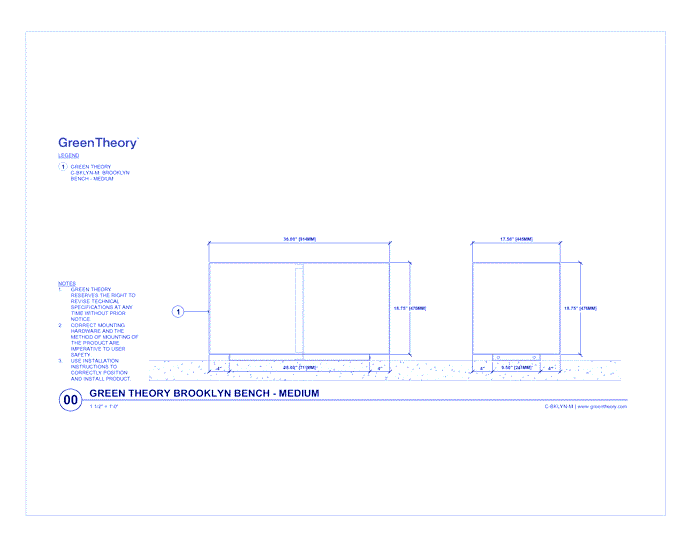 Brooklyn Bench - Medium (C-BKLYN-M)