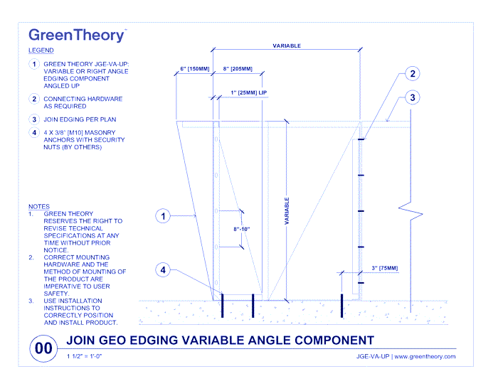 Join Geo Edging Variable Angle Component (JGE-VA-UP)
