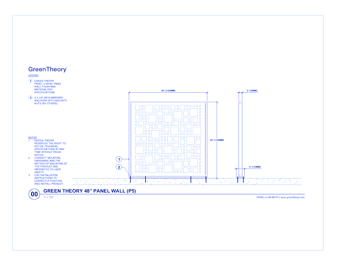 48" Panel Wall (PANEL-U-48-48-P5)