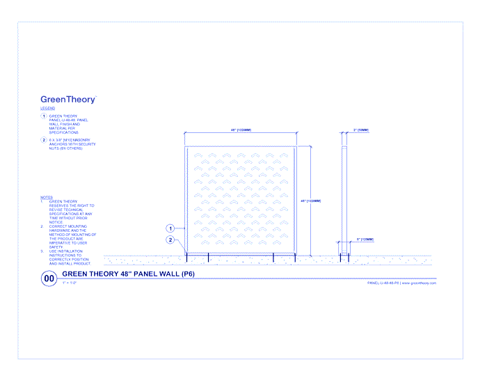 48" Panel Wall (PANEL-U-48-48-P6)