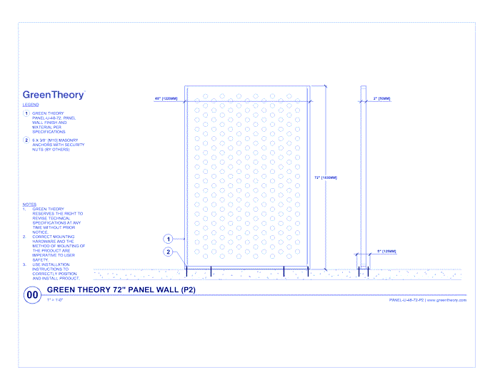 72" Panel Wall (PANEL-U-48-72-P2)