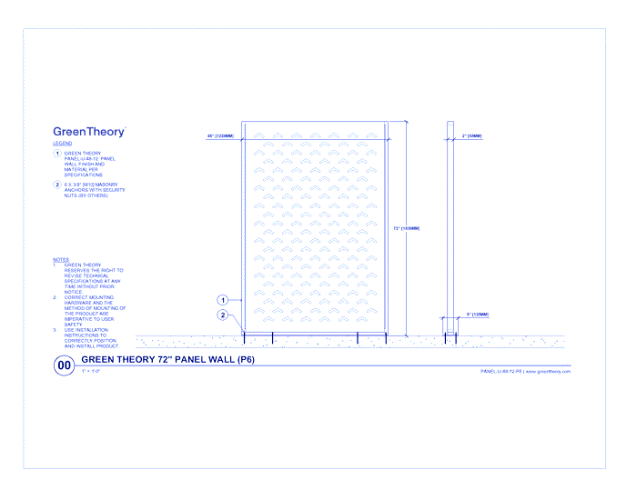 72" Panel Wall (PANEL-U-48-72-P6)