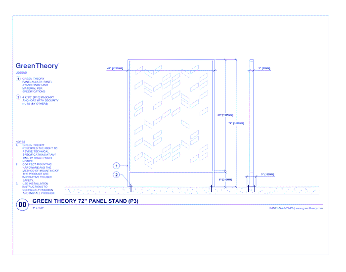 72" Panel Wall (PANEL-V-48-72-P3)