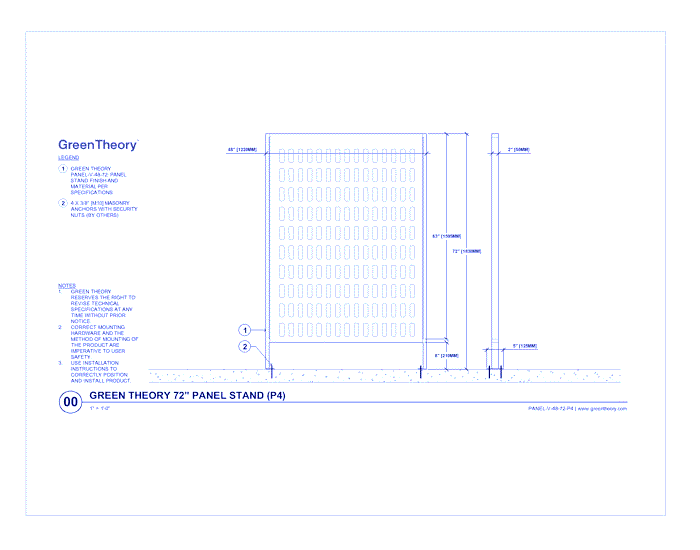 72" Panel Wall (PANEL-V-48-72-P4)