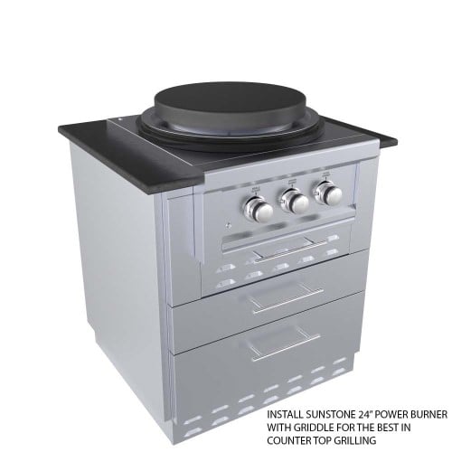 CAD Drawings BIM Models Sunstone Metal Products 30" Kamado Hybrid Grill Base Cabinet (SAC30KBDC)