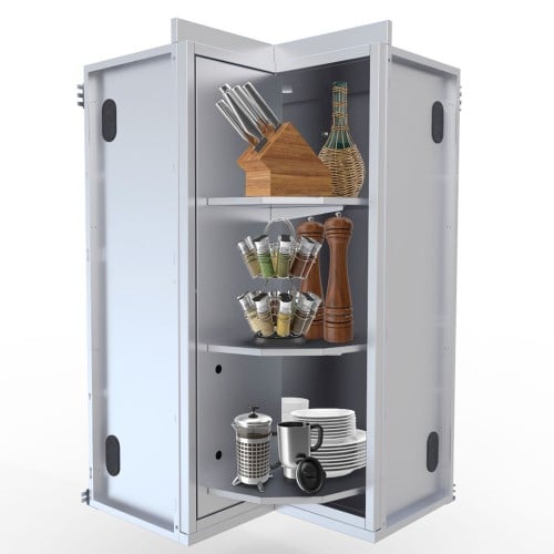 CAD Drawings BIM Models Sunstone Metal Products 12" x 12" Full Height 360 Swivel Door Corner Cabinet w/Three Shelves (SWC12SLS)