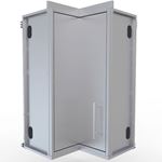 View 12" x 12" Full Height 360 Swivel Door Corner Cabinet w/Three Shelves (SWC12SLS)