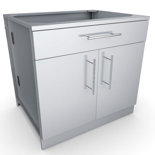 CAD Drawings BIM Models Sunstone Metal Products 36" Double Door Cabinet w/Shelf & False Top Panel (SBC36CDD)