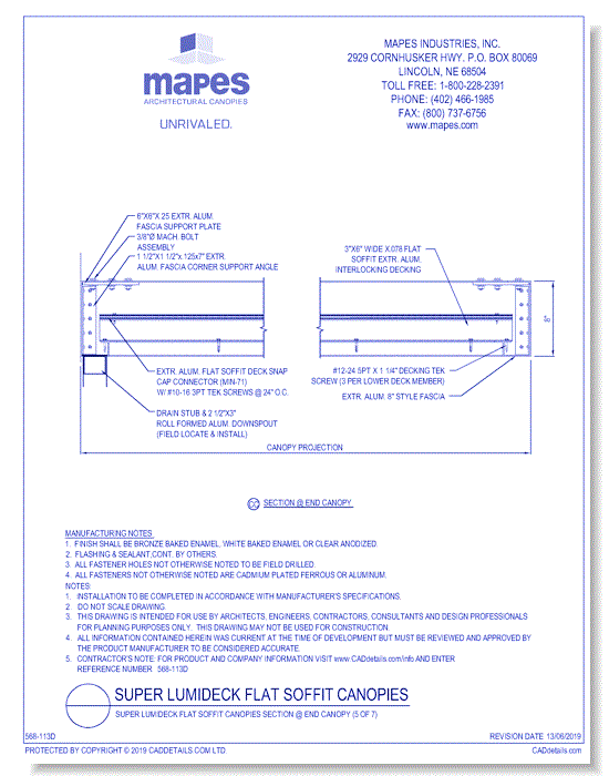 Super Lumideck Flat Soffit Canopies Section @ End Canopy (5 of 7 ...