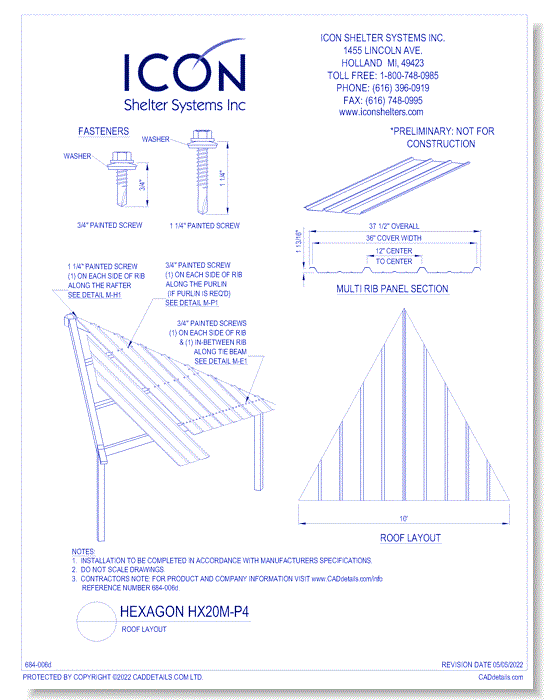 Hexagon HX20M-P4 - Roof Layout