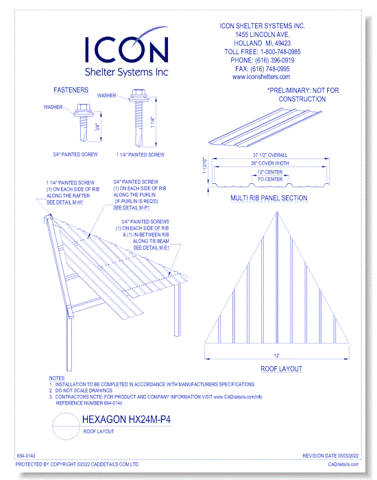 Hexagon HX24M-P4 - Roof Layout