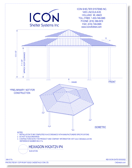 Hexagon HX242V-P4 - Elevation