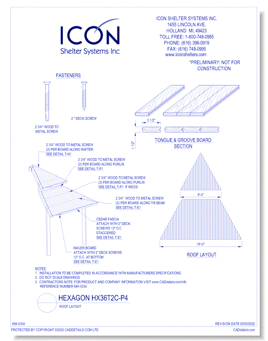 Hexagon HX36T2V-P4 - Roof Layout