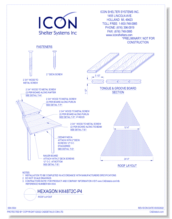 Hexagon HX48T2C-P4 - Roof Layout