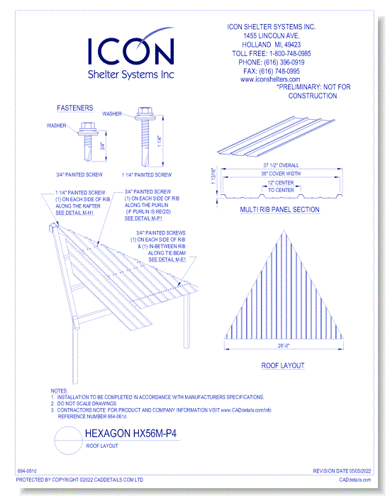 Hexagon HX56M-P4 - Roof Layout