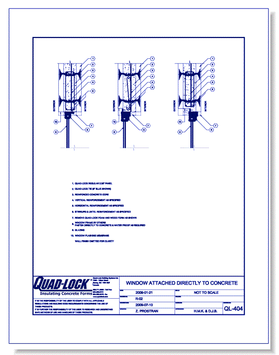 QL-404 Window Attached Directly to Concrete