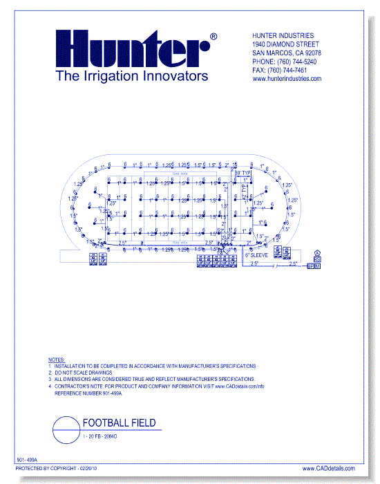 Official Football Field - I-20 Six Row Design