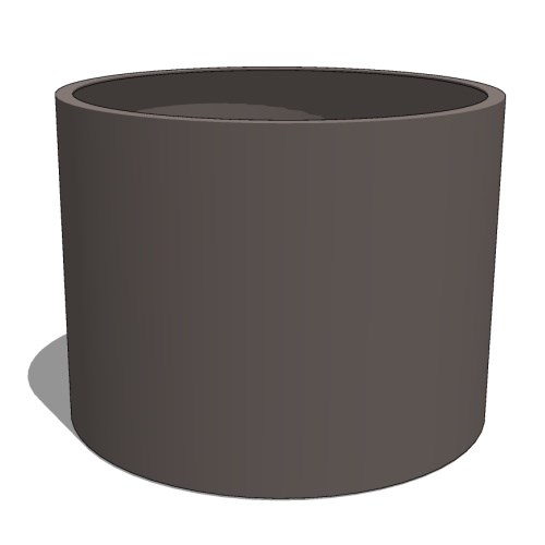 PLARD2418A - 18"H x 24" Dia. Round Rimmed Aluminum Planter