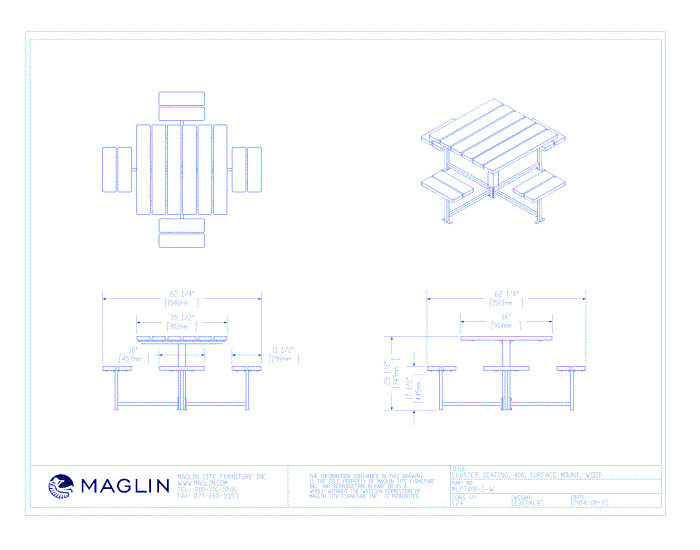 MTB-0400-00024 Picnic Table (MLPT400-S-W)