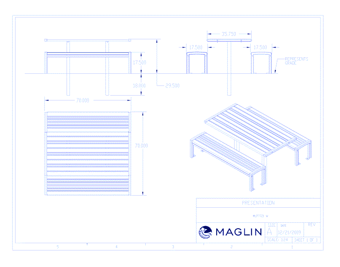 MTB-0720-00001 Picnic Table (MLPT720-DB)