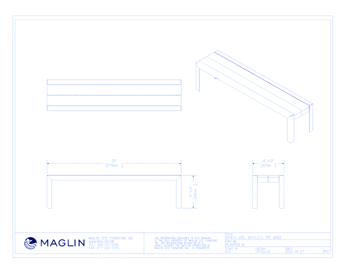 MBE-1050-00024 Bench (MLB1050B-W)