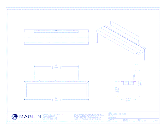 MBE-1050-00047 Bench (MLB1050-W)