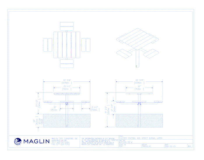 MTB-0400-00007 Picnic Table (MLPT400-DB-W)