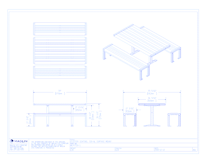 MTB-0720-00002 Picnic Table (MLPT720-S)