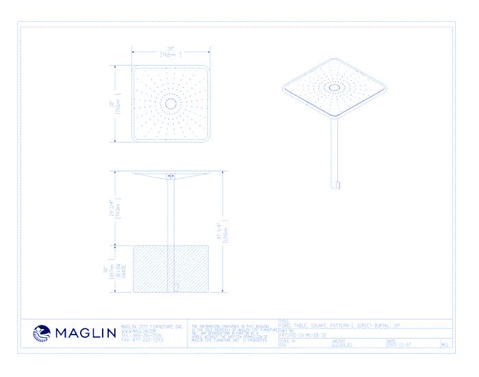 MTB-1700-00120 Table (FRT1700-SQ-M1-DB-30)