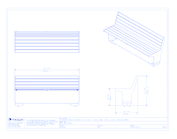 L-Series Backed Bench (MBE-3000-00003)