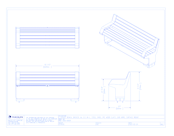 L-Series Backed Bench (MBE-3000-00004)