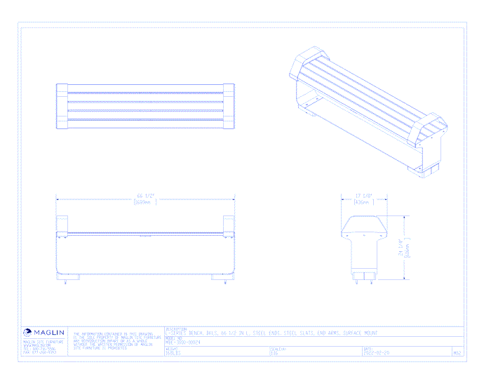  L-Series Backless Bench (MBE-3000-00024)