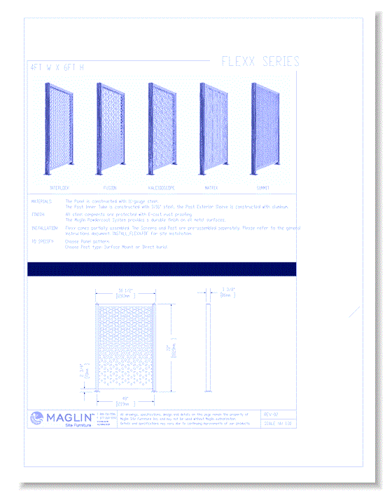 4 FT W x 6 FT H FLEXX Panels 